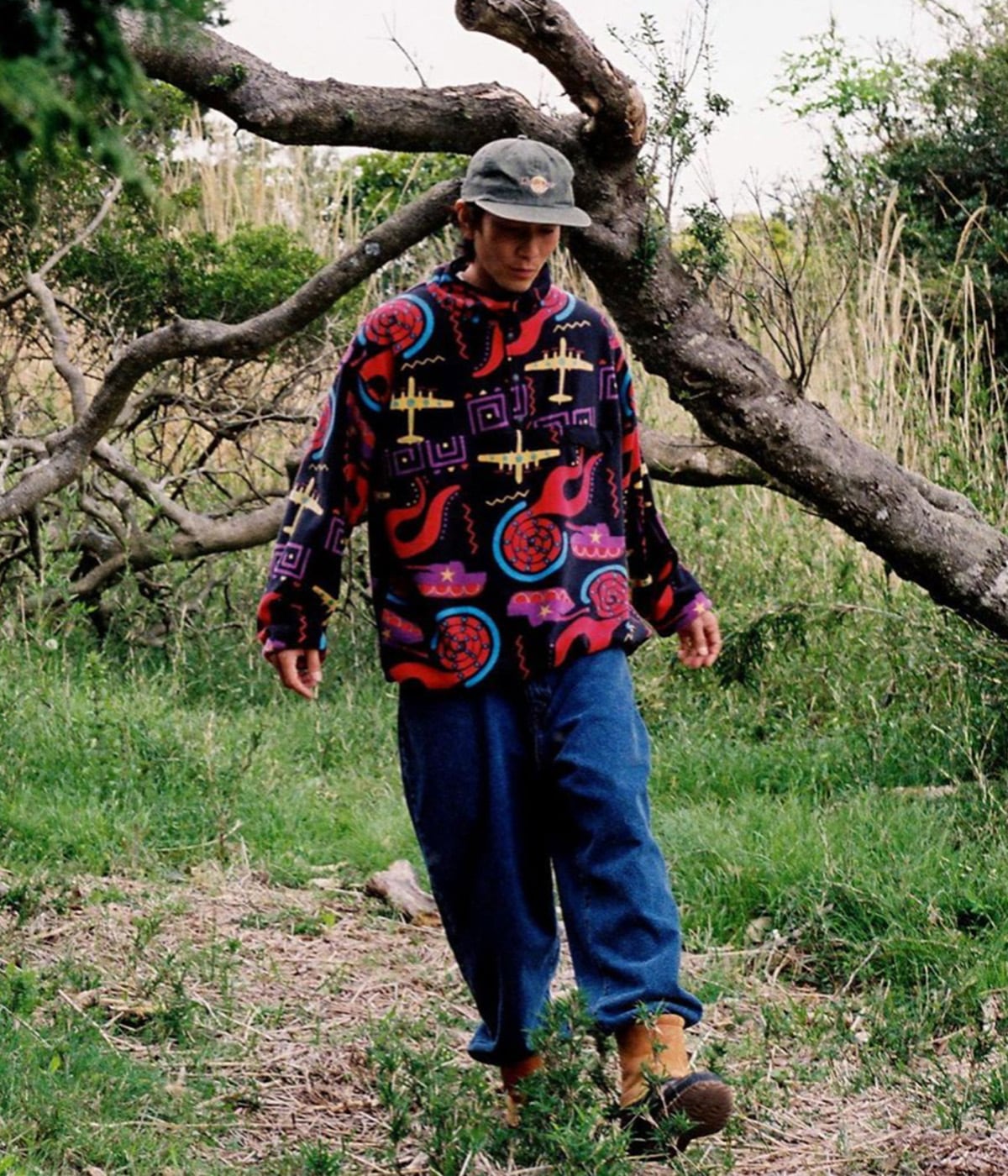 90'S PRINTED FLEECE【BLACK】｜CHALLENGER｜MELTING POT（正規取扱店