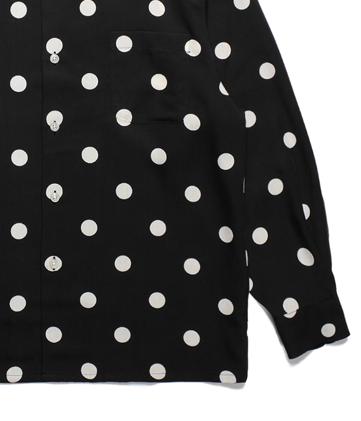 DOTS OPEN COLLAR SHIRT【BLACK】｜WACKO MARIA｜MELTING POT（正規