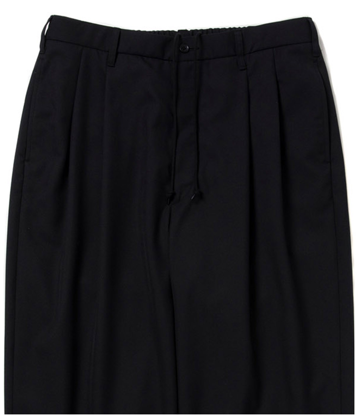 T/W Saxony 2 Tuck Wide Easy Trousers【BLACK】