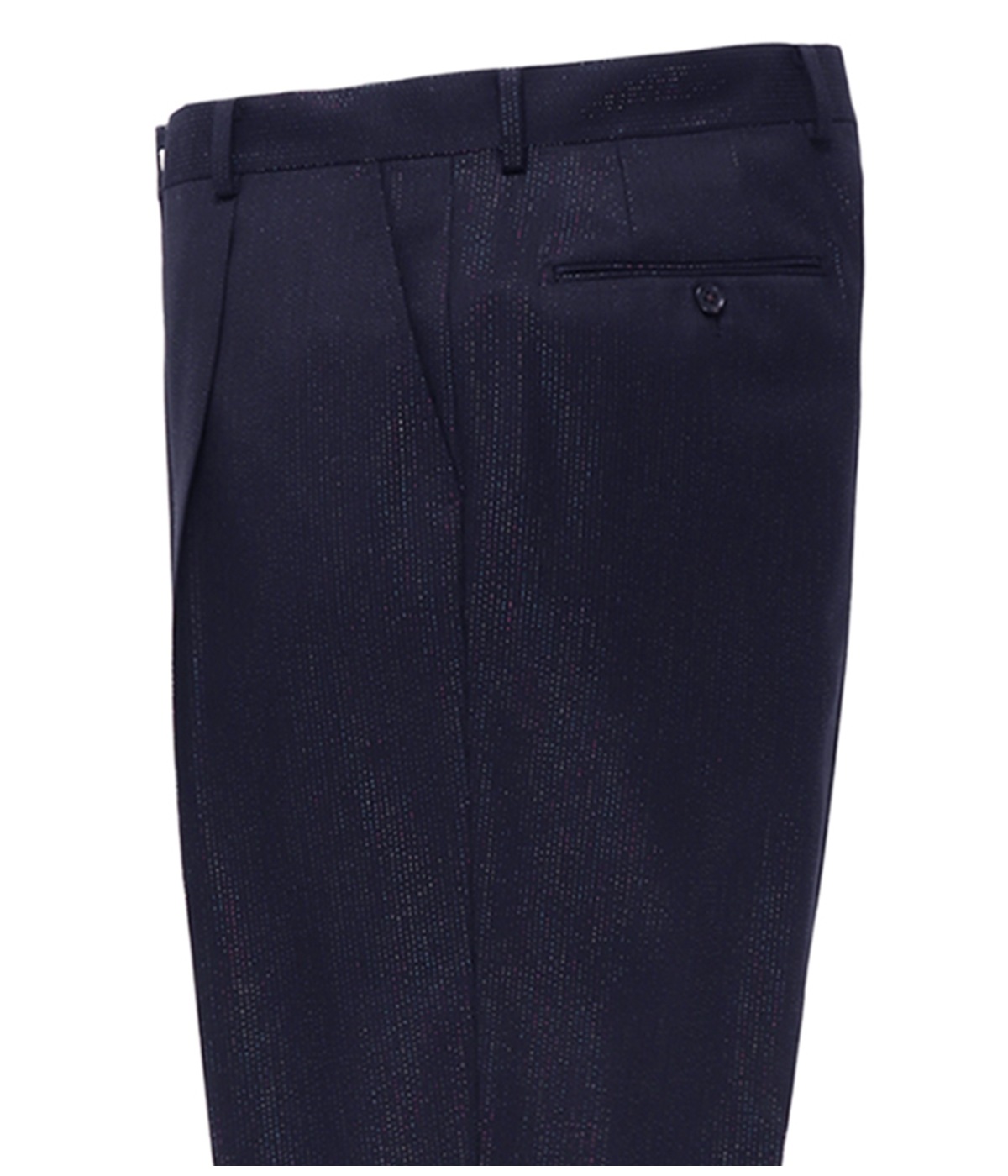 DORMEUIL / GLITTER PLEATED TROUSERS (TYPE-2)【NAVY】