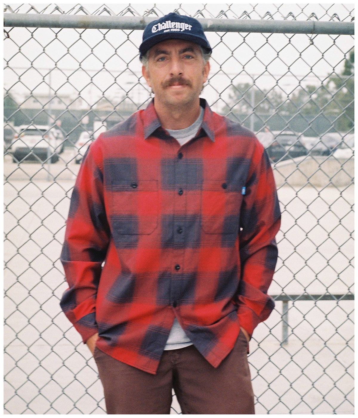 L/S SHADOW CHECK SHIRT【RED】