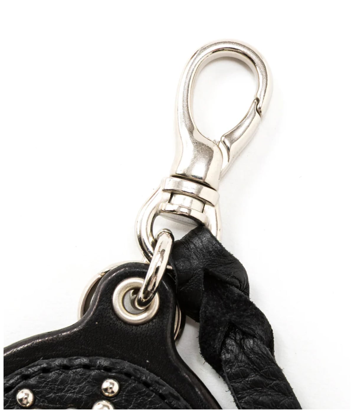 COLOR STONE STUDS LEATHER KEY RING【BLACK】｜CALEE｜MELTING POT