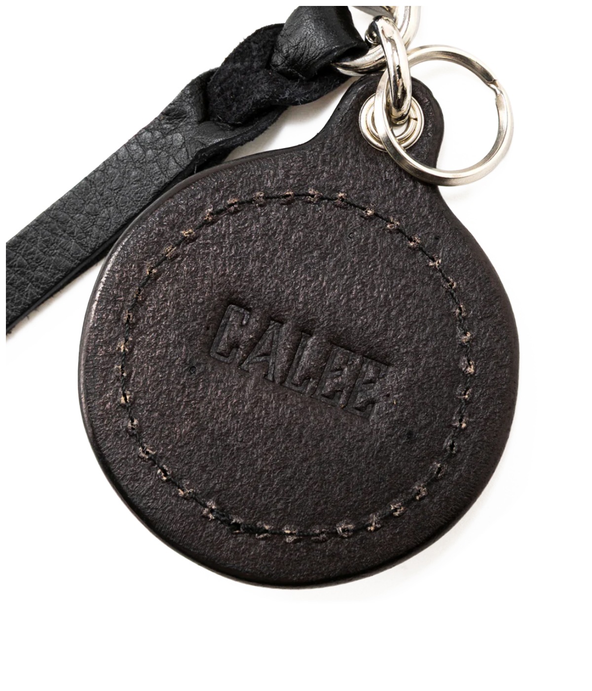 COLOR STONE STUDS LEATHER KEY RING【BLACK】｜CALEE｜MELTING POT
