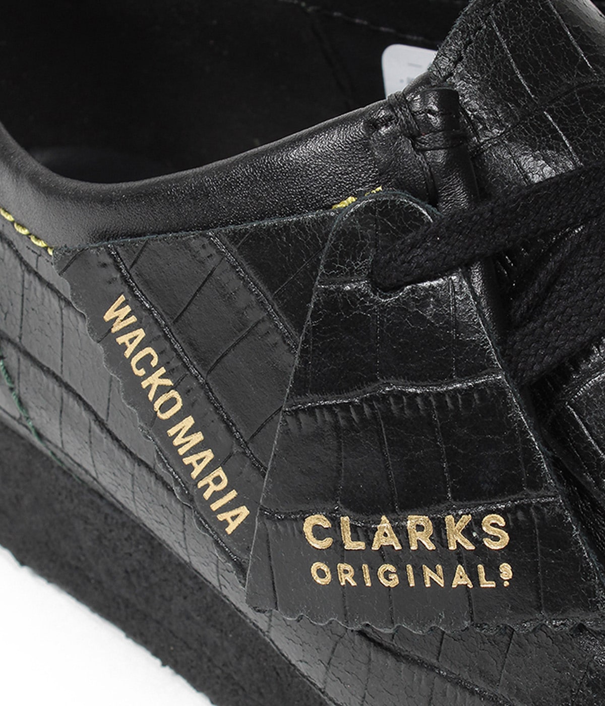 CLARKS ORIGINALS / CROCODILE EMBOSSED LEATHER WALLABEE【BLACK】