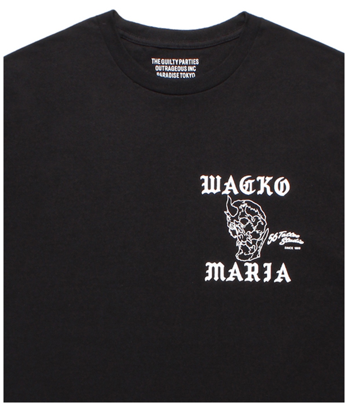 56 TATTOO STUDIO / CREW NECK T-SHIRT【BLACK】｜WACKO MARIA