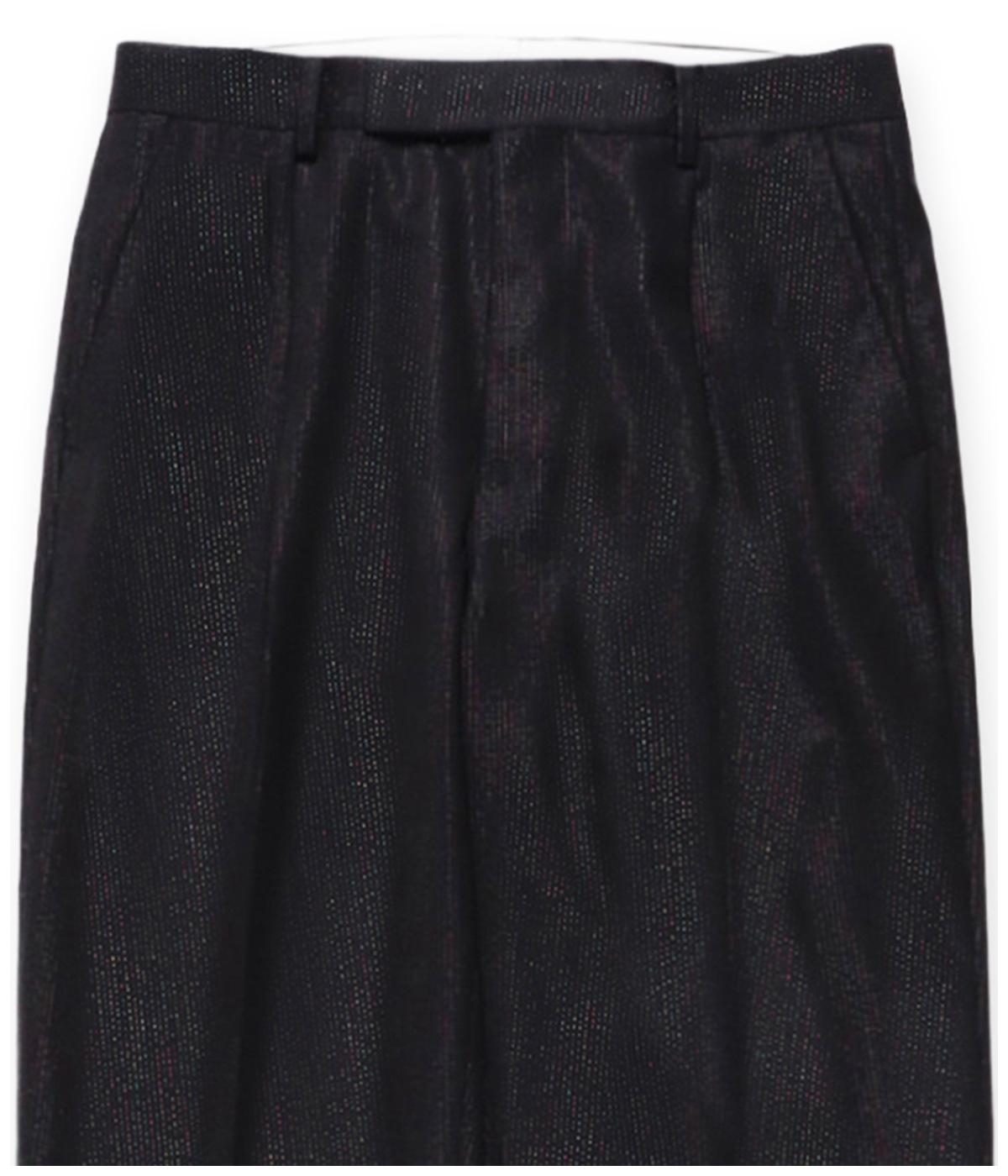DORMEUIL / GLITTER PLEATED TROUSERS (TYPE-2)【BLACK】