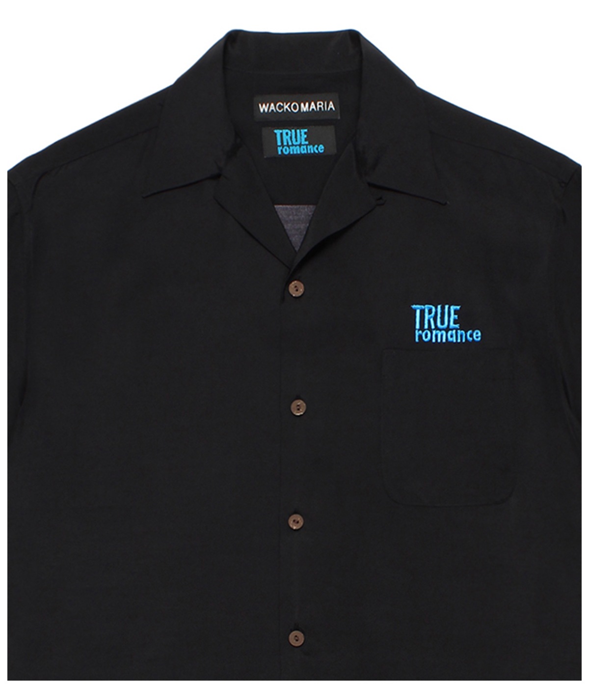 TRUE ROMANCE / 50'S OPEN COLLAR SHIRT【BLACK】