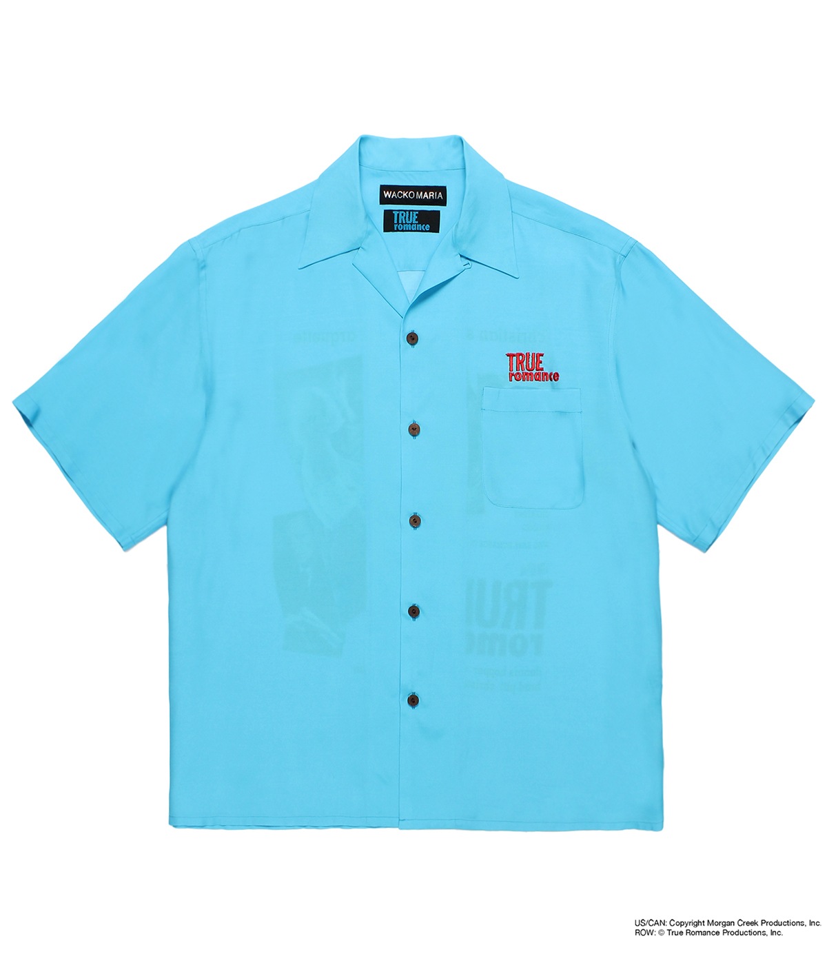 TRUE ROMANCE / 50'S OPEN COLLAR SHIRT【BLUE】