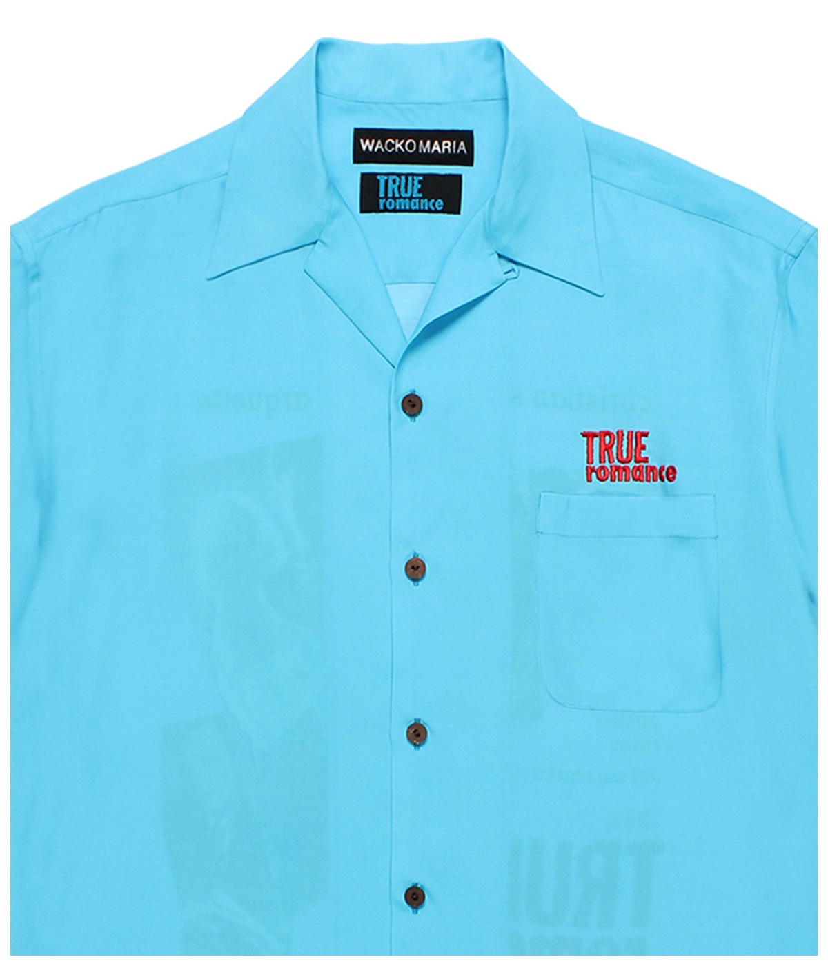 TRUE ROMANCE / 50'S OPEN COLLAR SHIRT【BLUE】