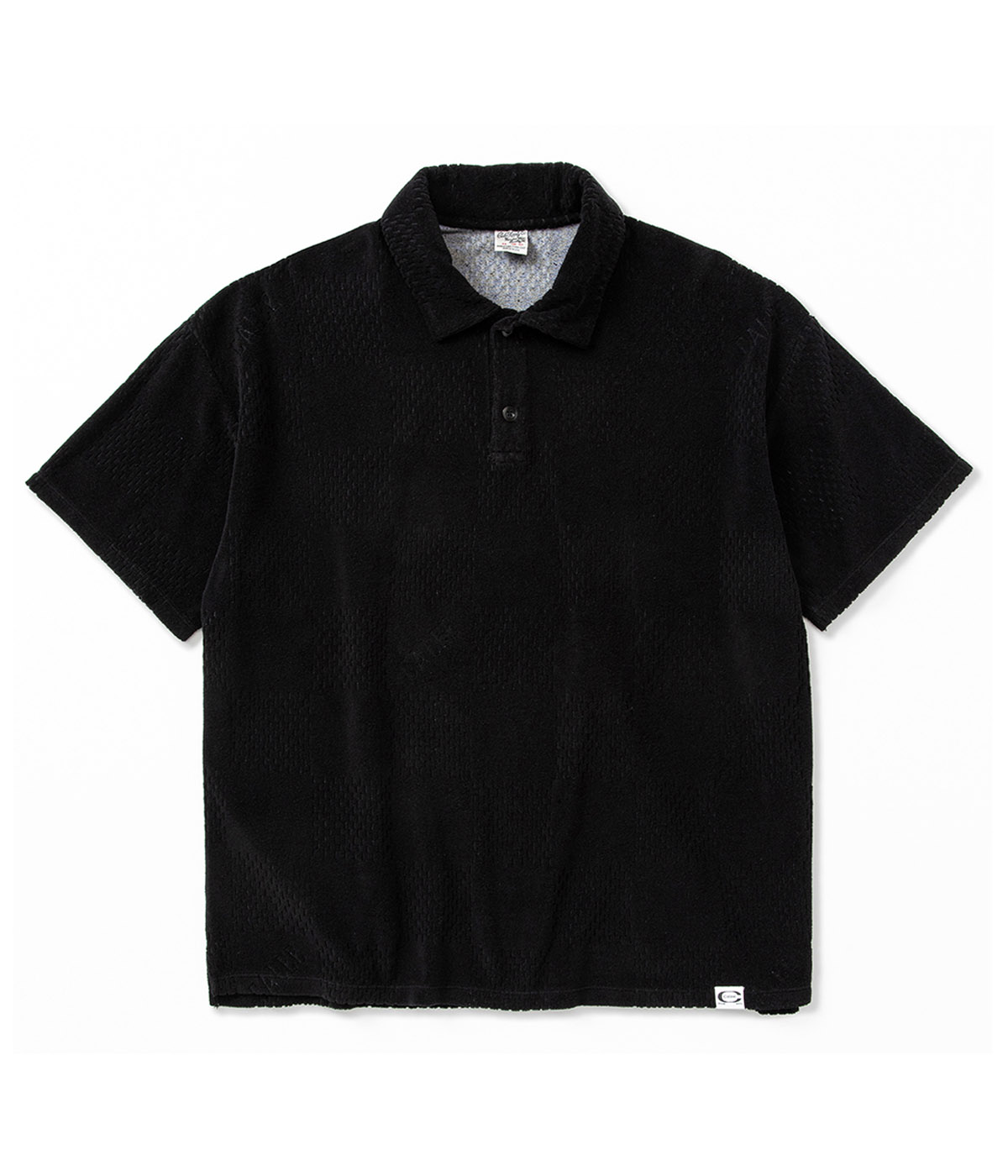DROP SHOLDER PILE JACQUARD S/S POLO【2 Colors Available】