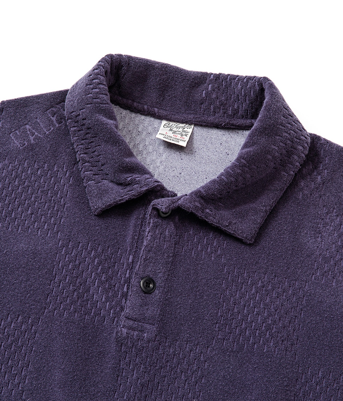 DROP SHOLDER PILE JACQUARD S/S POLO【2 Colors Available】｜CALEE