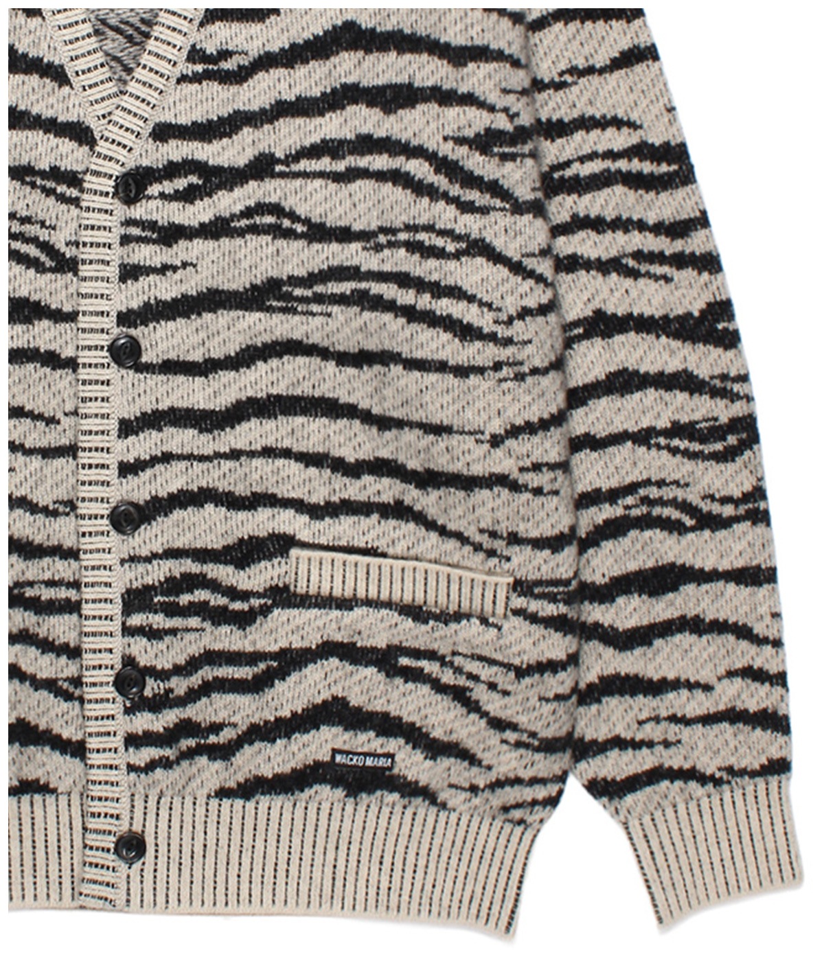 TIGER MOHAIR JACQUARD KNIT CARDIGAN【IVORY】