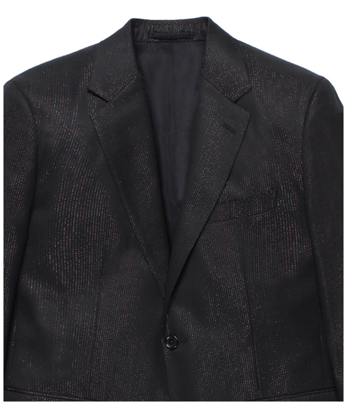 DORMEUIL / GLITTER SINGLE BREASTED JACKET (TYPE-5)【BLACK】