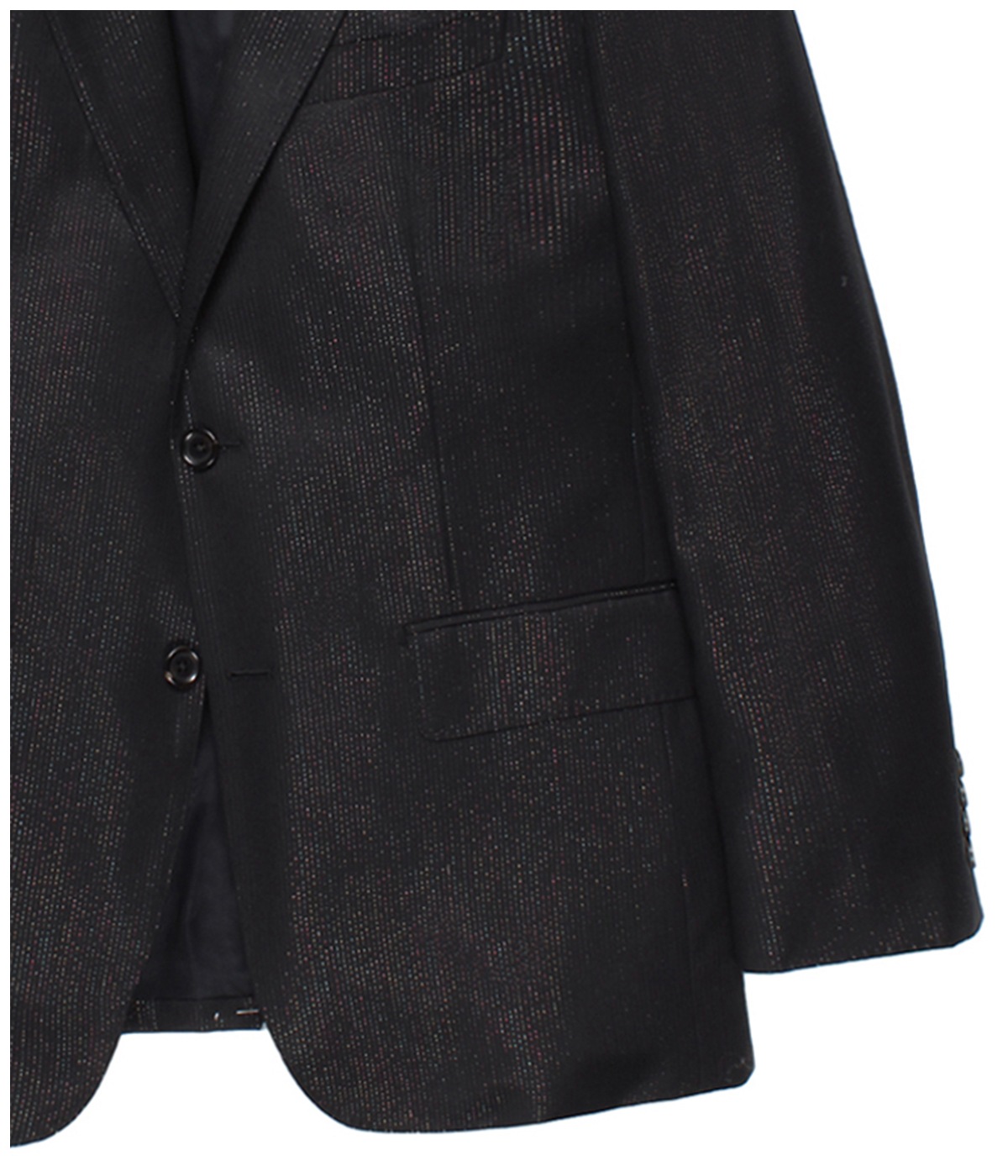 DORMEUIL / GLITTER SINGLE BREASTED JACKET (TYPE-5)【BLACK】