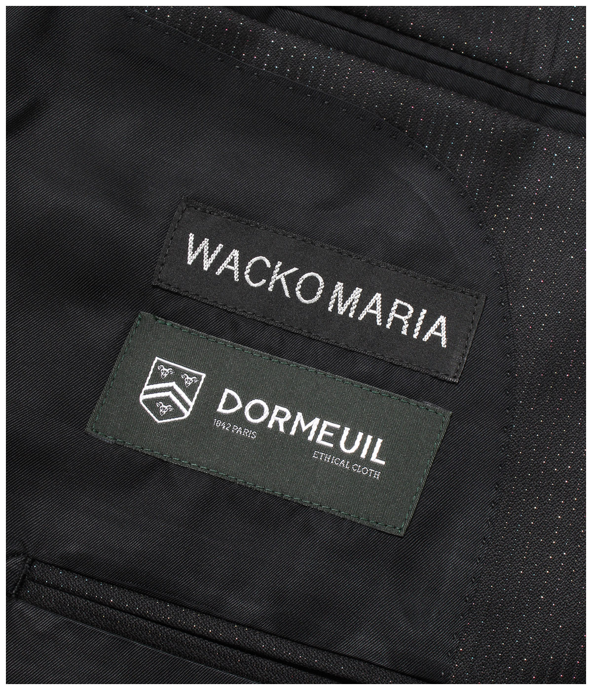 DORMEUIL / GLITTER SINGLE BREASTED JACKET (TYPE-5)【BLACK】