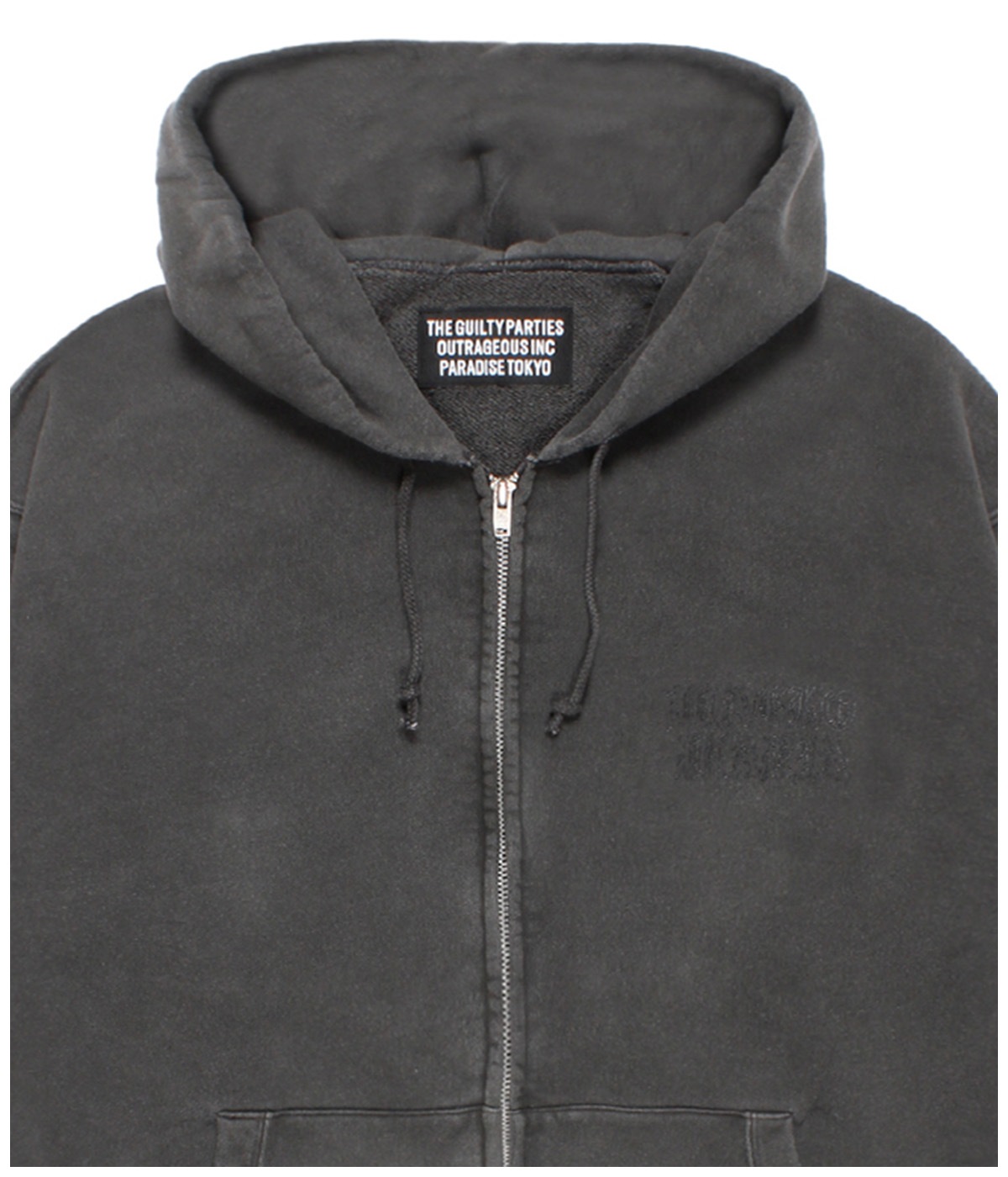 WASHED HEAVY WEIGHT ZIP HOODED SWEAT SHIRT【GRAY】