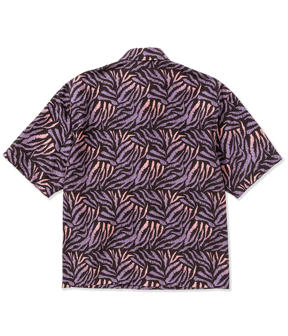 ANIMAL TYPE PATTERN DROP SHOULDER S/S SHIRT【DARK PURPLE】