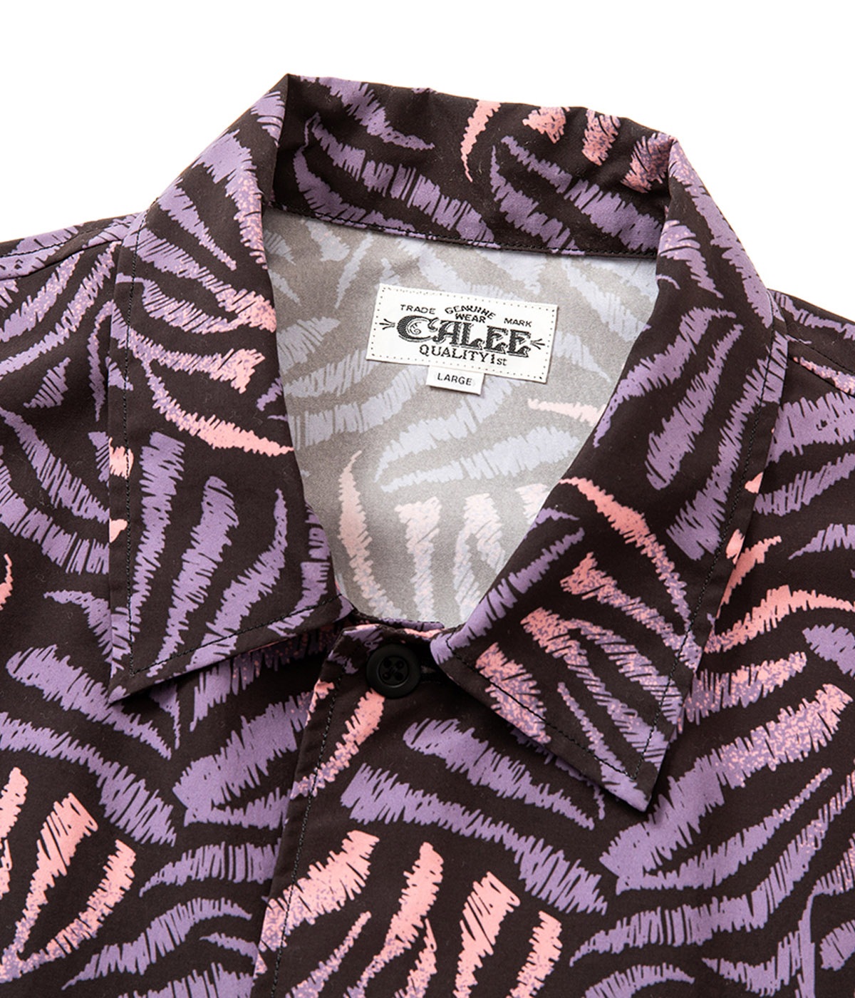 ANIMAL TYPE PATTERN DROP SHOULDER S/S SHIRT【DARK PURPLE】