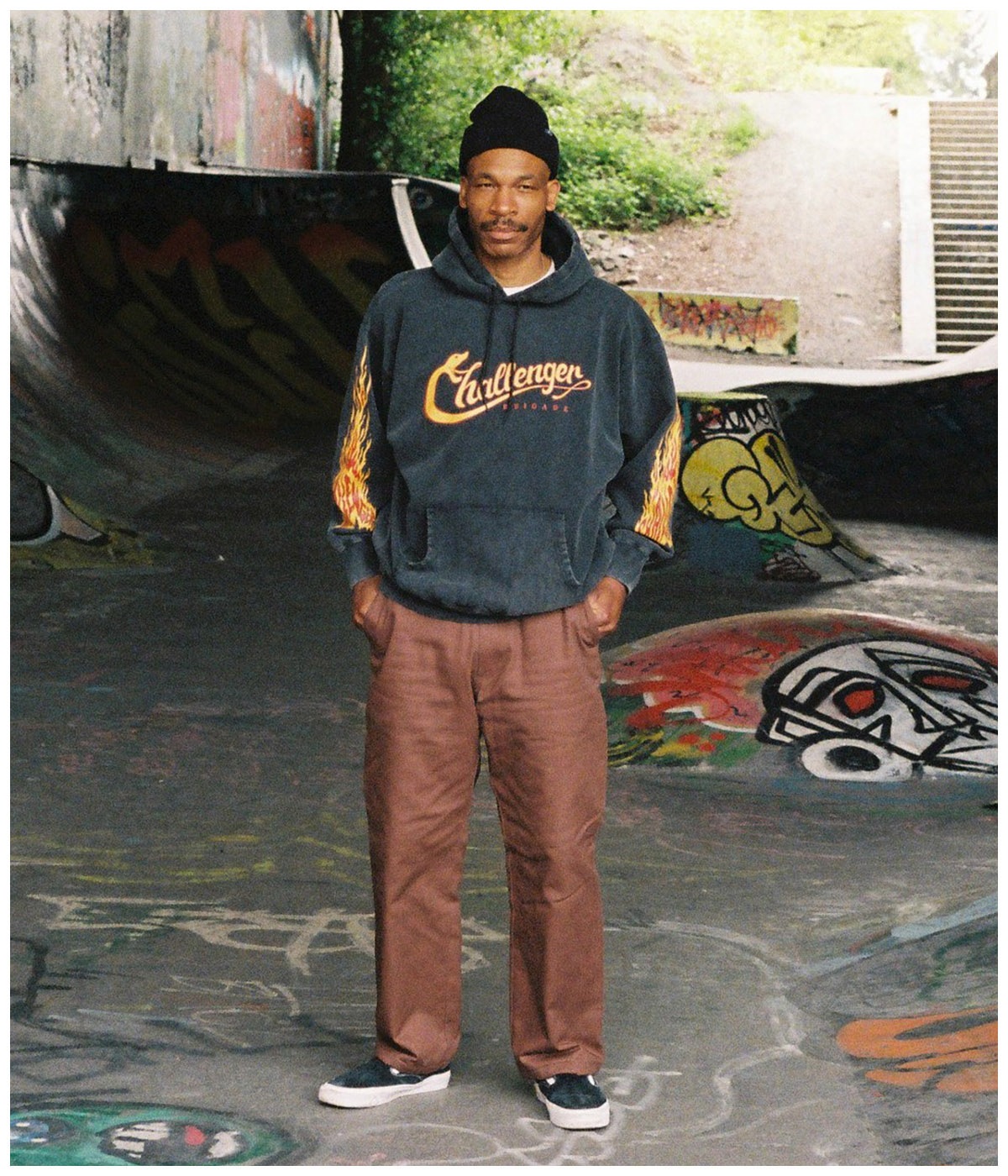 XL CHALLENGER　SNAKING LOGO HOODIE　BLACK SNAKING LOGO HOODIE【BLACK】｜CHALLENGER｜MELTING POT（正規
