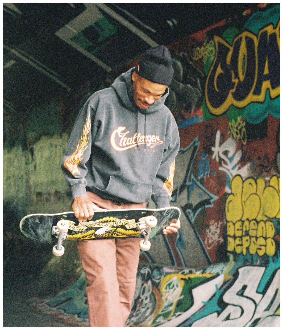 XL CHALLENGER　SNAKING LOGO HOODIE　BLACK SNAKING LOGO HOODIE【BLACK】｜CHALLENGER｜MELTING POT（正規
