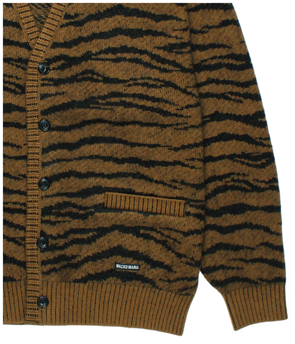 TIGER MOHAIR JACQUARD KNIT CARDIGAN【BROWN】
