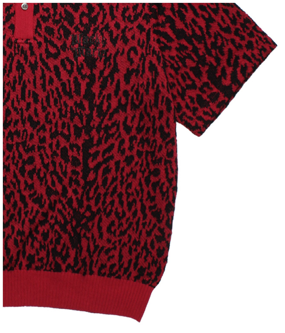 LEOPARD JACQUARD KNIT POLO SHIRT (TYPE-2)【RED】｜WACKO MARIA