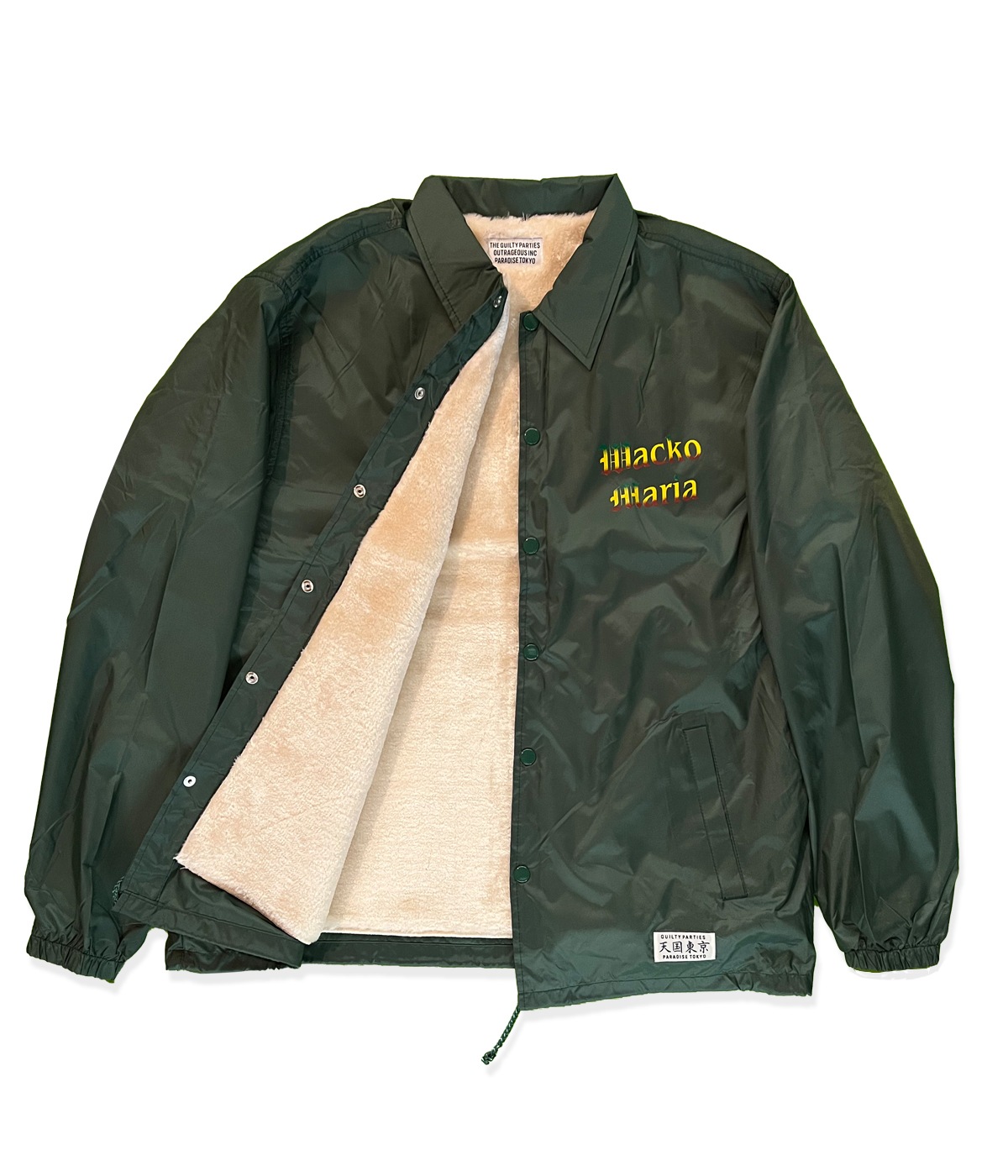 WACKO MARIA ナイロン コーチジャケット ボア マリア XL カーキ BOA COACH JACKET -MARIA-【GREEN】｜WACKO MARIA｜MELTING POT（正規