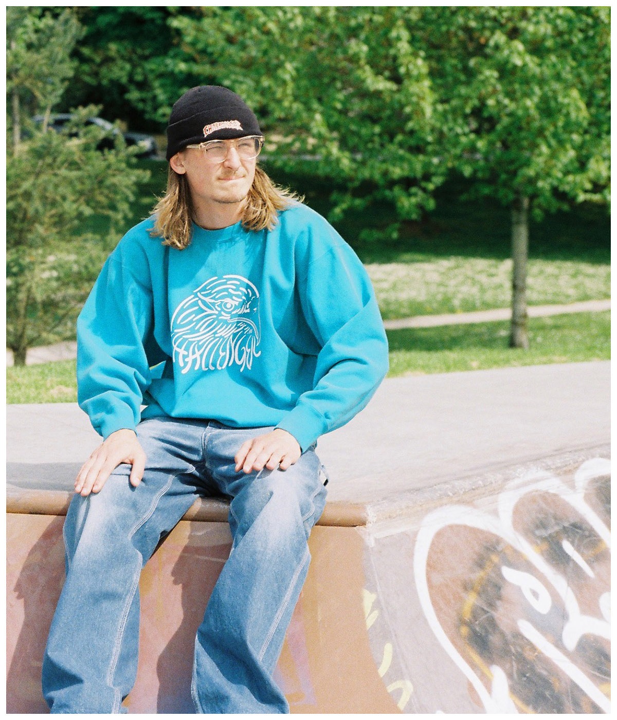 EAGLE C/N SWEAT【TURQUOISE】｜CHALLENGER｜MELTING POT（正規取扱店