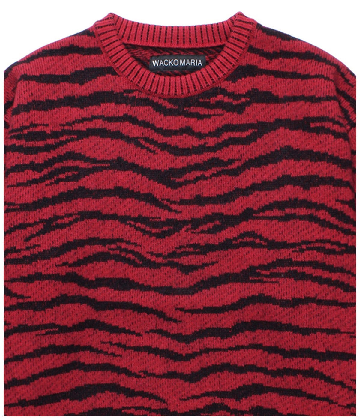 TIGER MOHAIR JACQUARD KNIT SWEATER【RED】