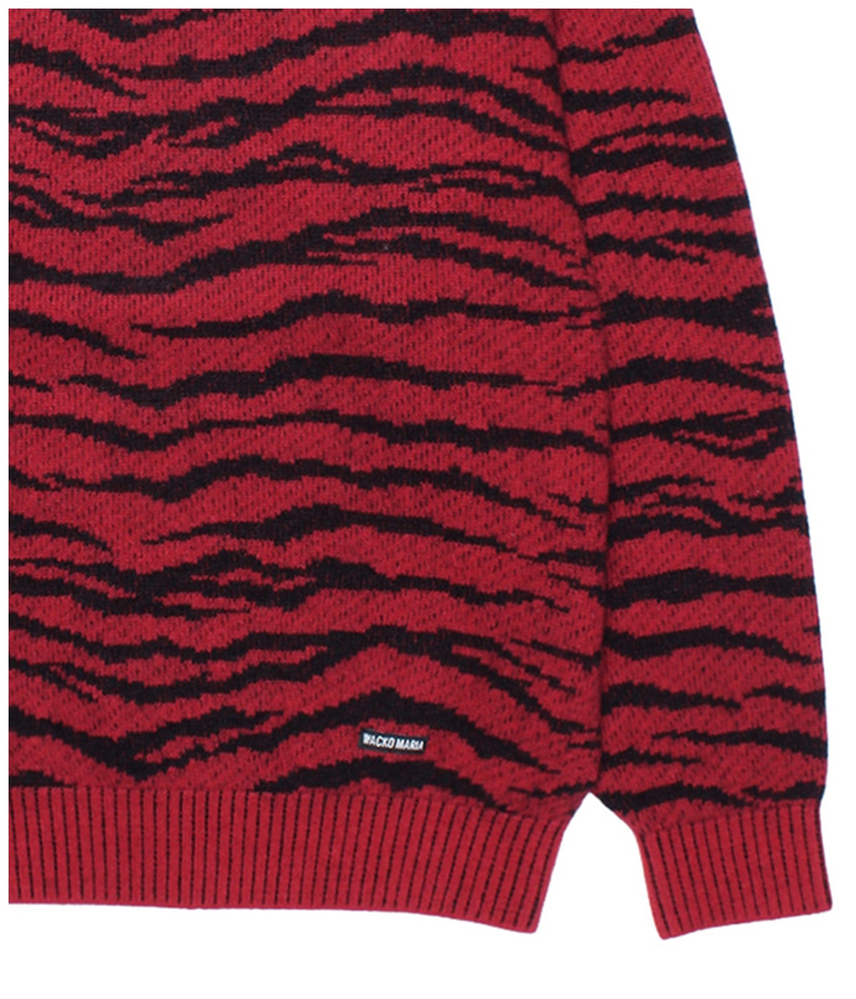 TIGER MOHAIR JACQUARD KNIT SWEATER【RED】