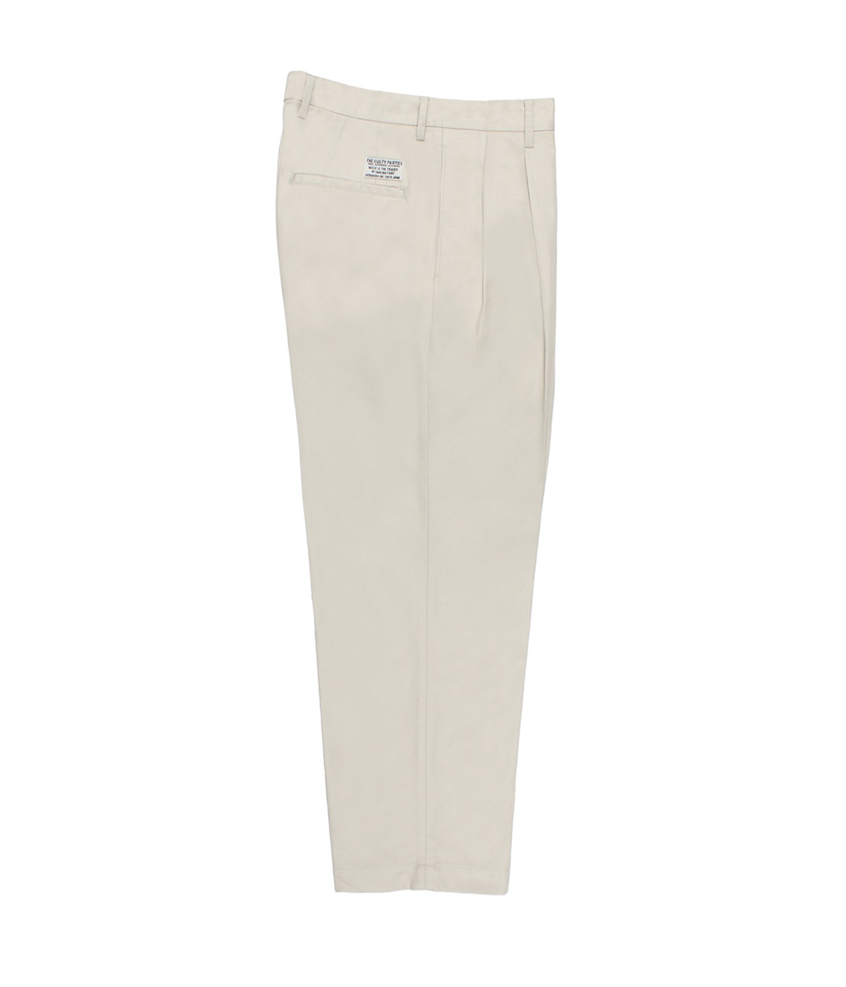 DOUBLE PLEATED CHINO TROUSERS【BEIGE】