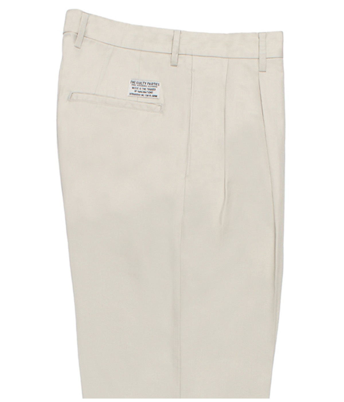DOUBLE PLEATED CHINO TROUSERS【BEIGE】