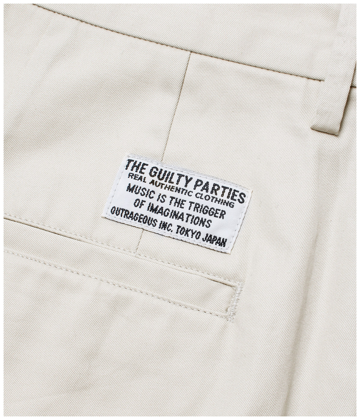 DOUBLE PLEATED CHINO TROUSERS【BEIGE】