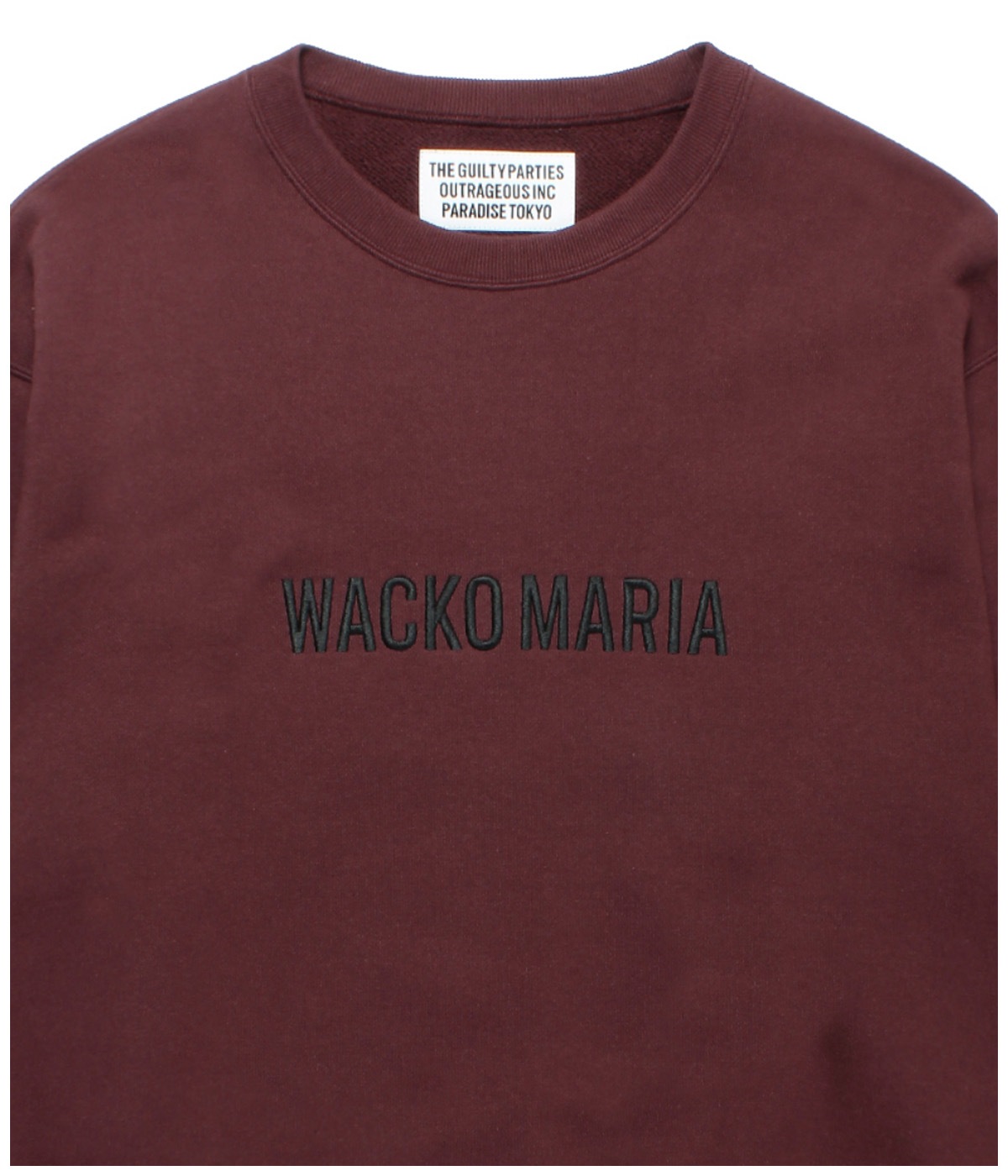 MIDDLE WEIGHT CREW NECK SWEAT SHIRT【BURGUNDY】｜WACKO MARIA 