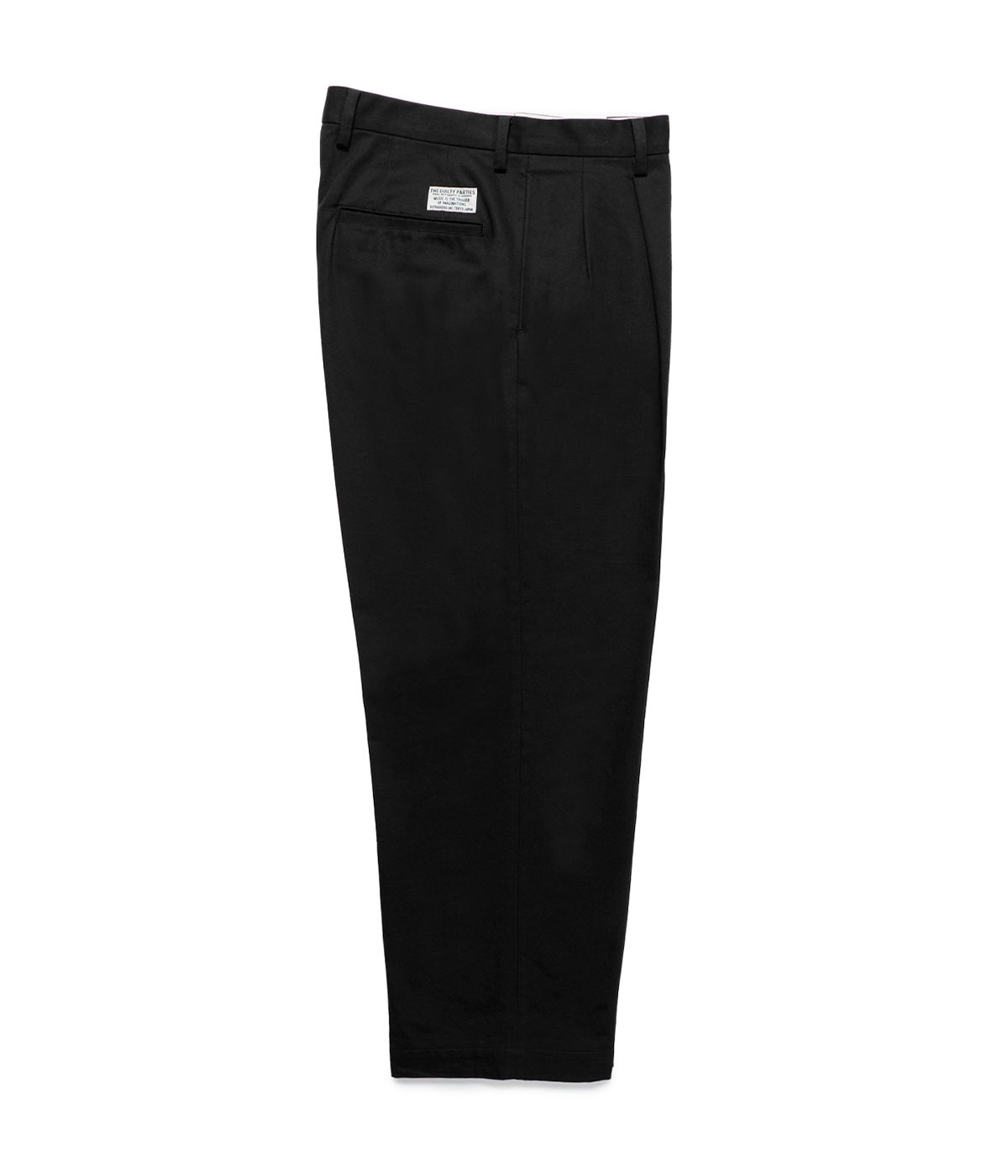 DOUBLE PLEATED CHINO TROUSERS【BLACK】