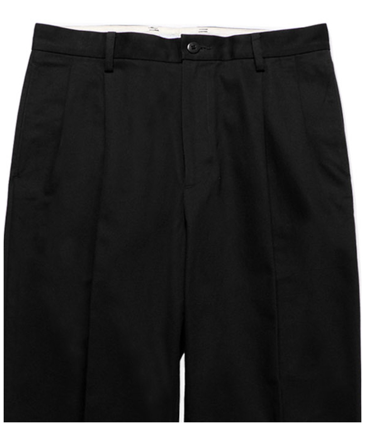 DOUBLE PLEATED CHINO TROUSERS【BLACK】
