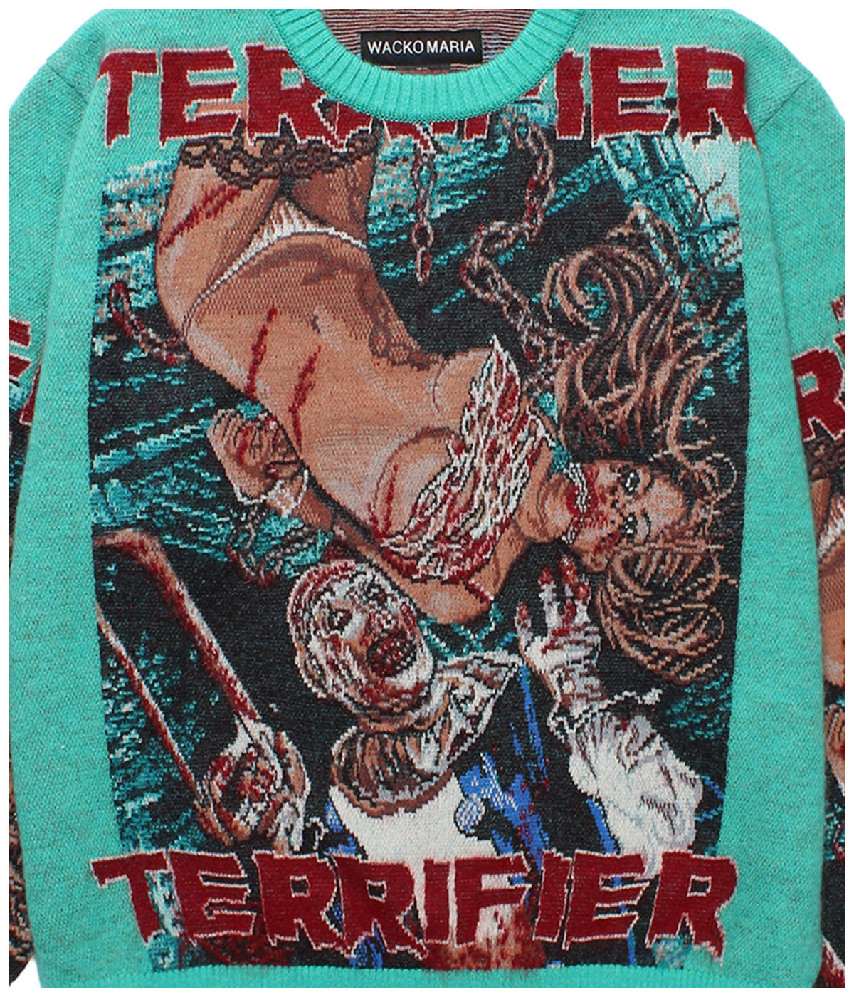TERRIFIER / MOHAIR JACQUARD KNIT SWEATER【MINT】