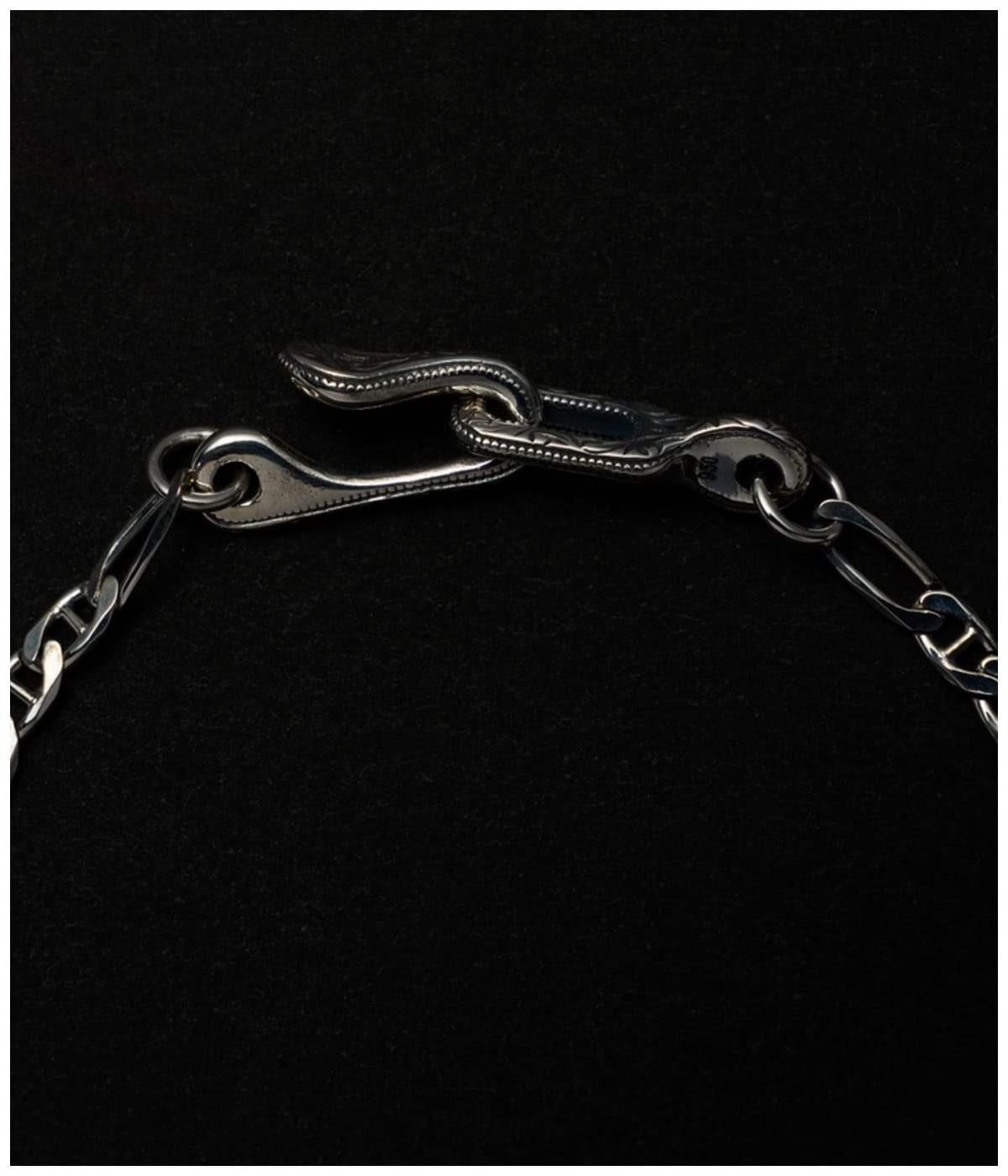 Stud Link Figaro Narrow Chain Bracelet【SILVER950】