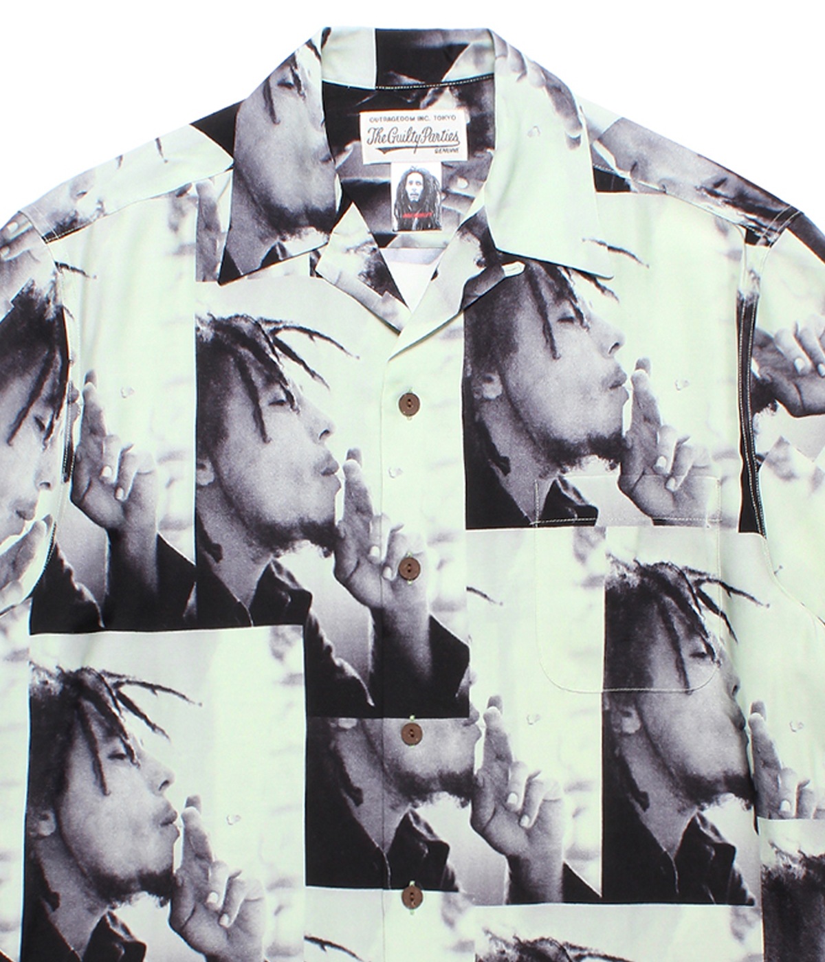 BOB MARLEY / HAWAIIAN SHIRT S/S【L-GREEN】｜WACKO MARIA｜MELTING 