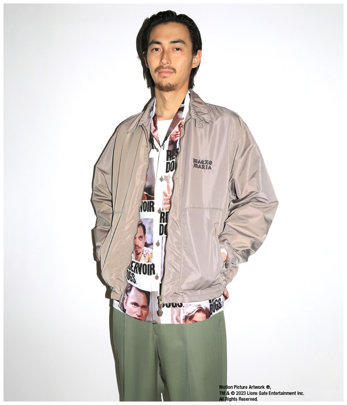 DORMEUIL / PLEATED TROUSERS (TYPE-1)【GREEN】｜WACKO MARIA