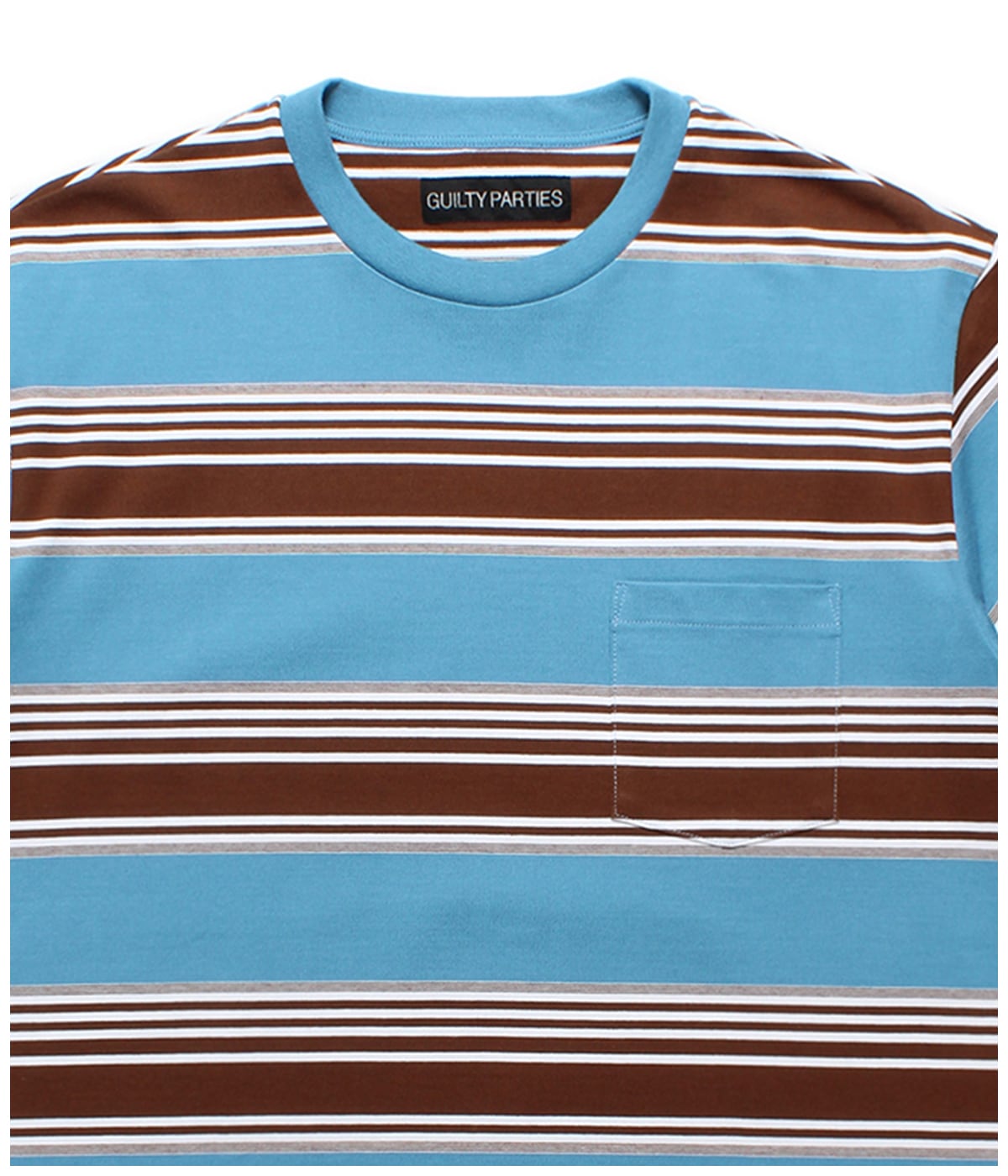 STRIPED CREW NECK T-SHIRT (TYPE-3)【BLUE】