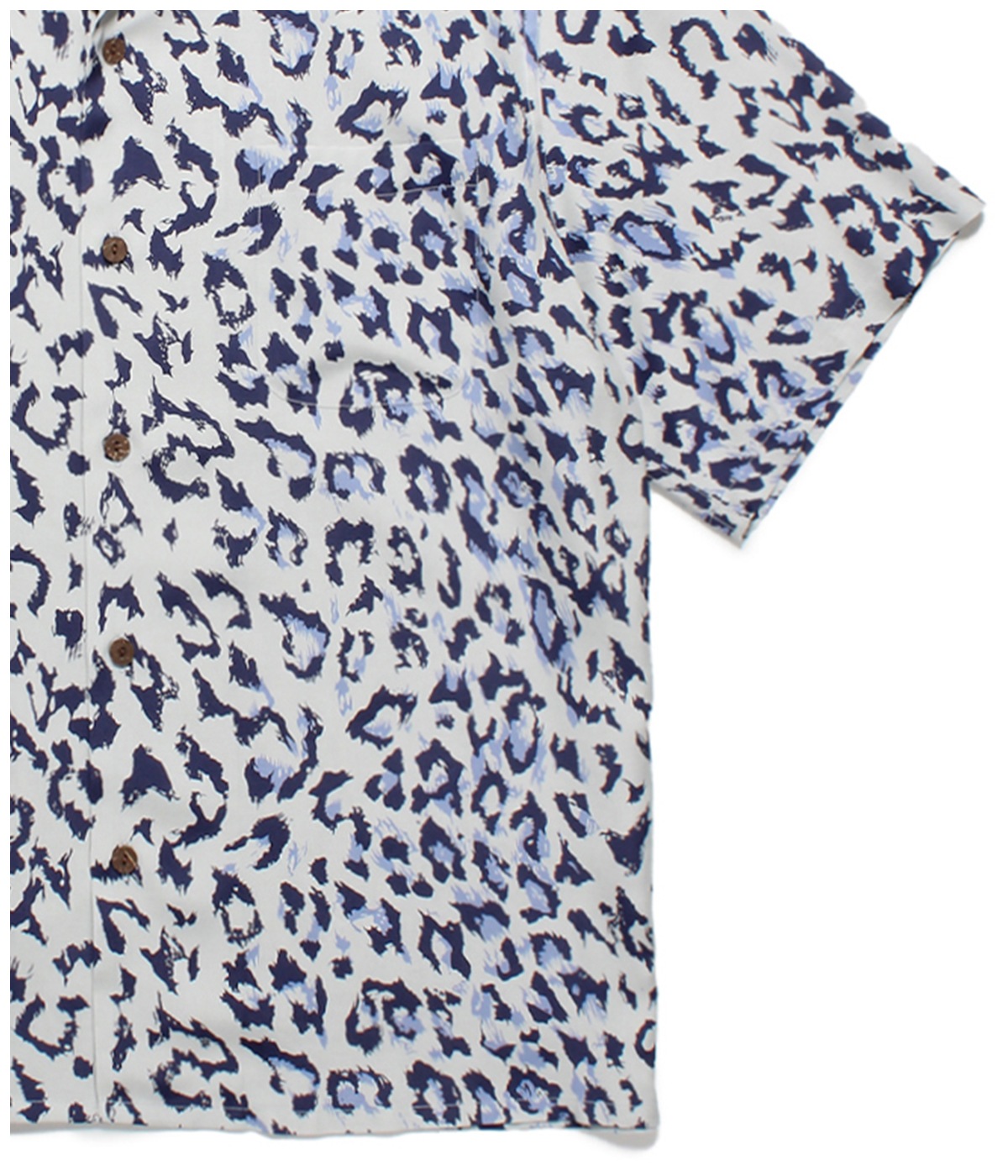 LEOPARD HAWAIIAN SHIRT (TYPE-1)【GRAY】