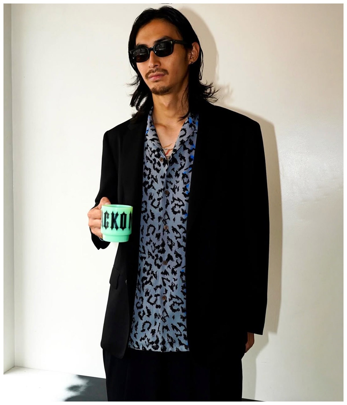 LEOPARD HAWAIIAN SHIRT (TYPE-3)【GRAY】