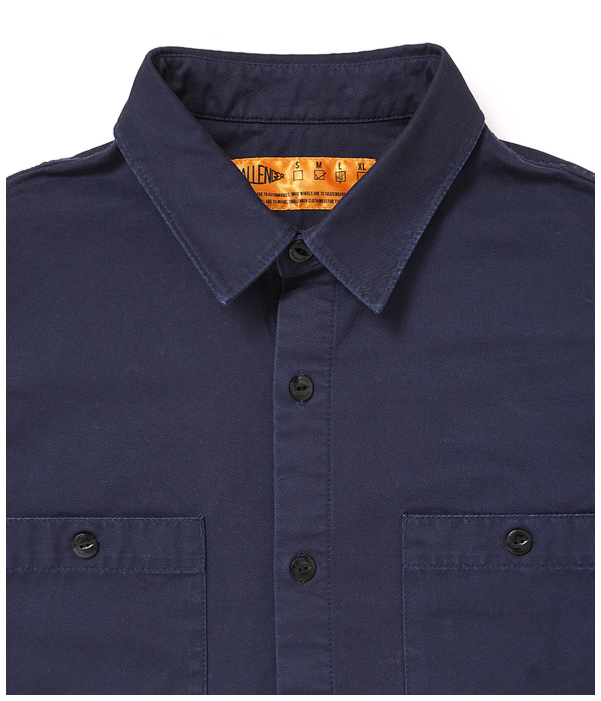 SNAKING LOGO WORK SHIRT【NAVY】｜CHALLENGER｜MELTING POT（正規取扱