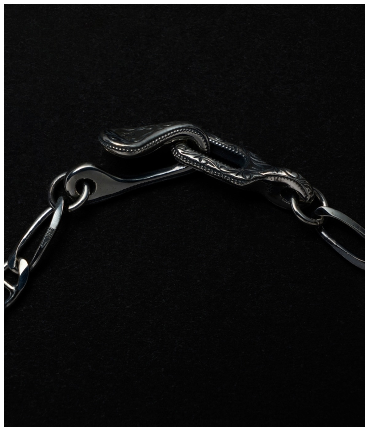 Stud Link Figaro Chain Bracelet【SILVER950】