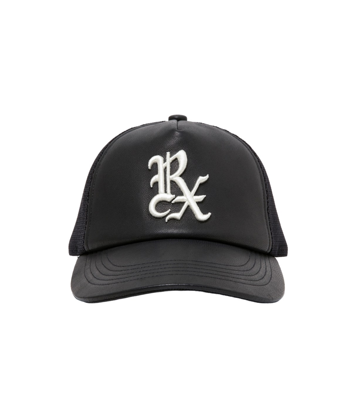 Sheep Leather 5 Panel Mesh Cap【BLACK】