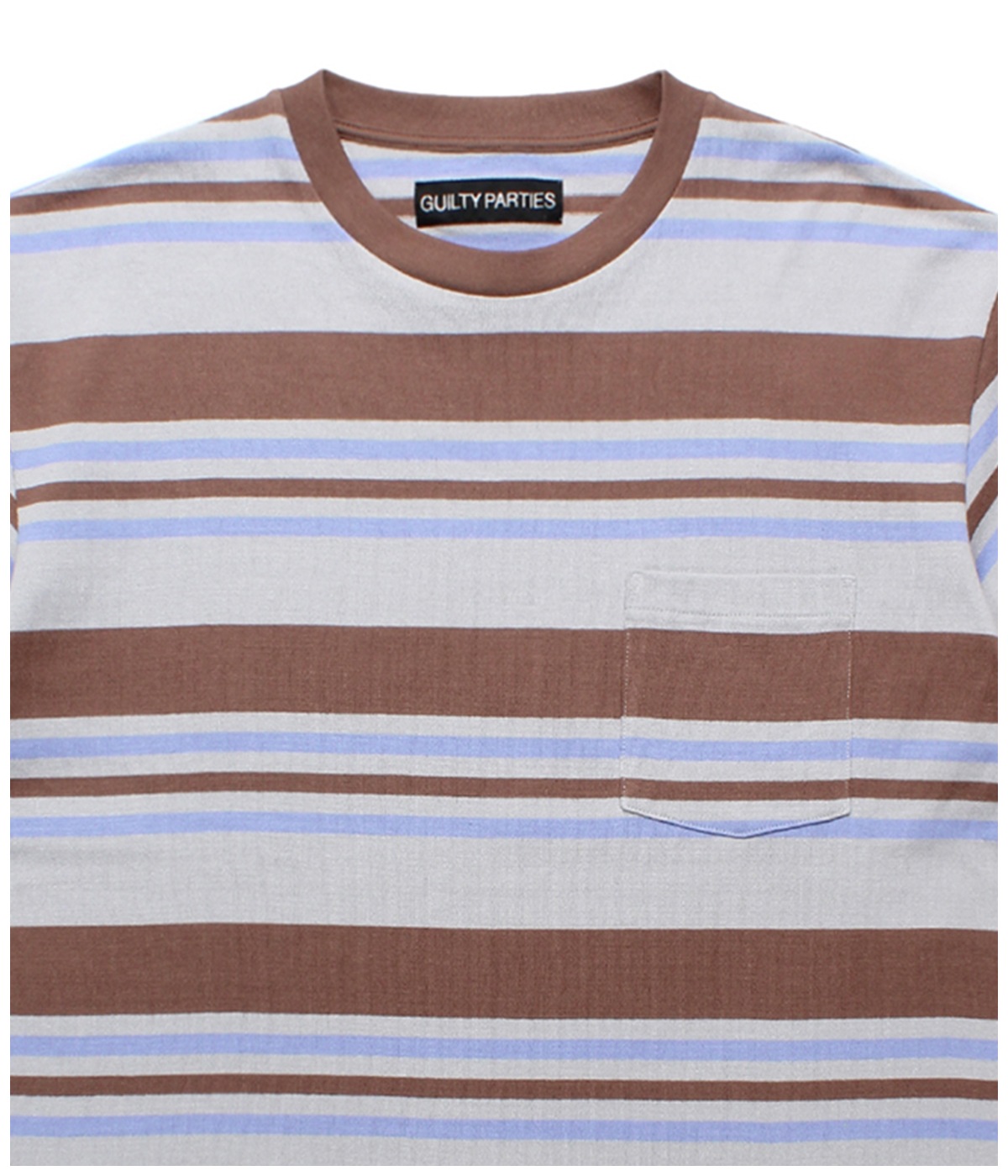 TIGHT / STRIPED CREW NECK T-SHIRT (GRAY-BLACK)