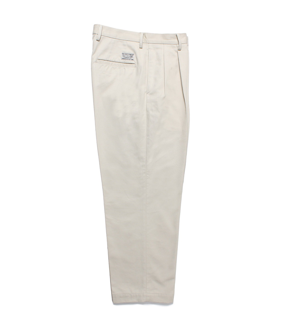 DOUBLE PLEATED CHINO TROUSERS【LIGHT BEIGE】