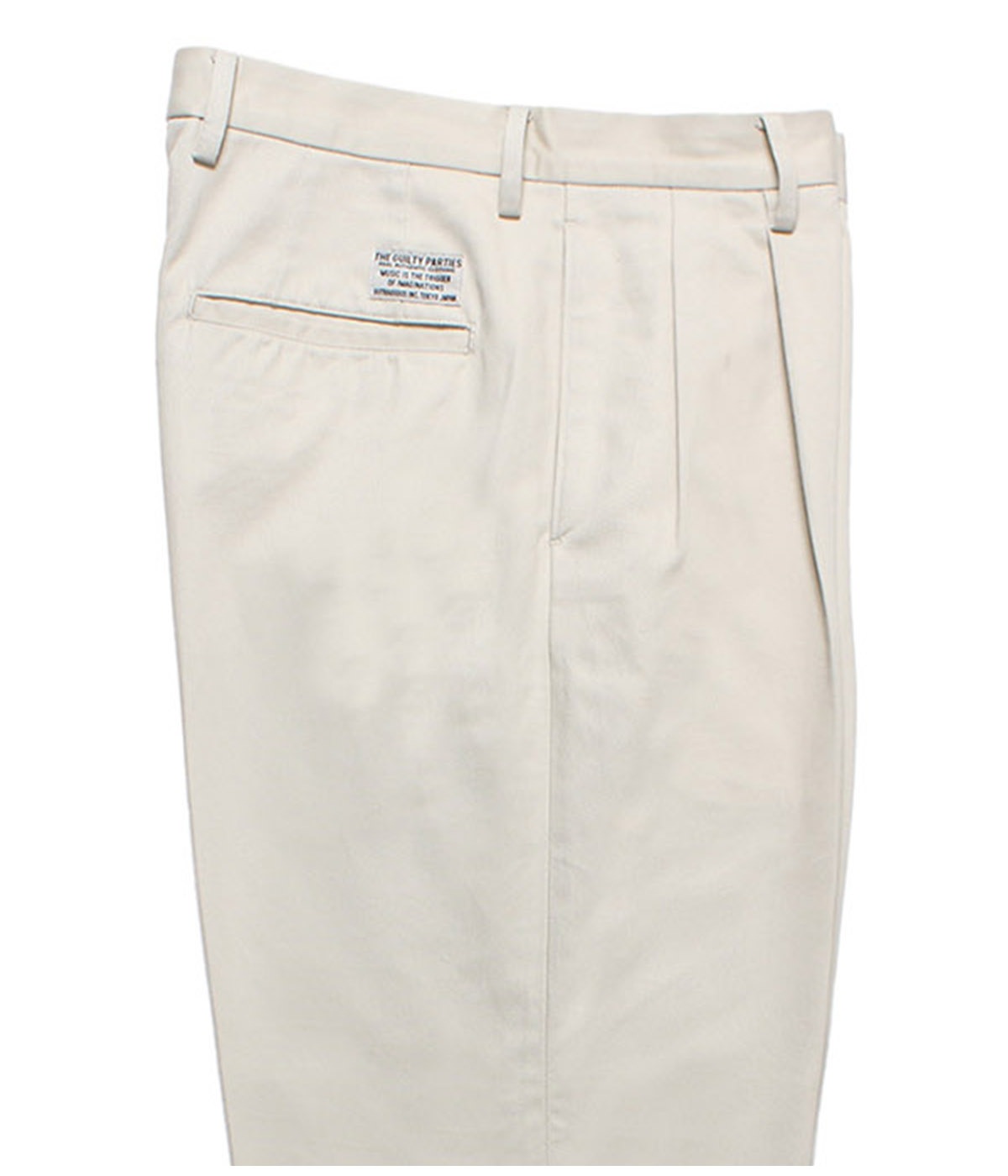 DOUBLE PLEATED CHINO TROUSERS【LIGHT BEIGE】
