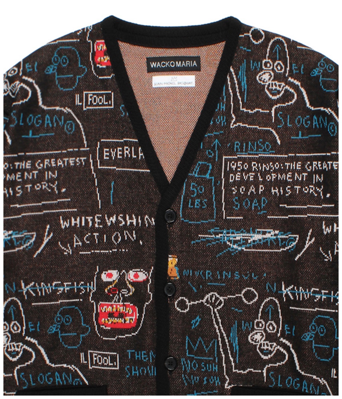 JEAN-MICHEL BASQUIAT / JACQUARD KNIT CARDIGAN (TYPE-1)【ONE